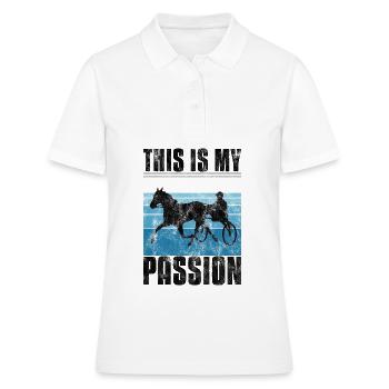 C’est ma Passion Trotting Races Retro - Polo Femme - blanc - Devant - Ailine (174cm)
