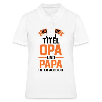 J’ai deux titres : Papi et Papa - Polo Femme - blanc - Devant - Ailine (174cm)