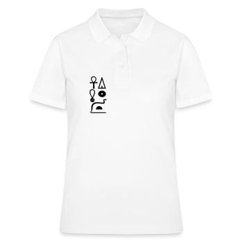 Hiéroglyphes - la vie comme toujours - Polo Femme - blanc - Devant - Ailine (174cm)
