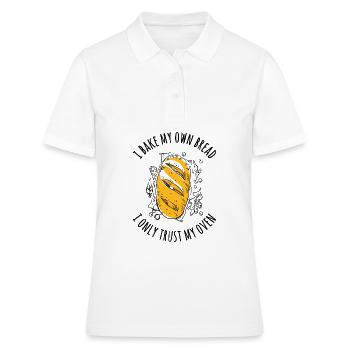 Ich backe mein Brot - Ich vertraue nur meinem Ofen - Frauen Polo Shirt - Weiß - Vorne - Ailine (174cm)