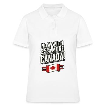 Maintenant avec 25 % plus de Canada – Satire des tarifs commerciaux - Polo Femme - blanc - Devant - Ailine (174cm)