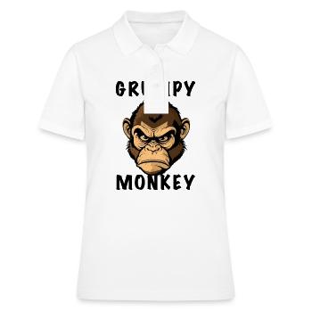 SINGE GRINCHEUX - Polo Femme - blanc - Devant - Ailine (174cm)