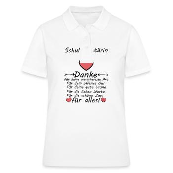 schulsekretärin Schul Sekretärin Danke Abschied - Frauen Polo Shirt - Weiß - Vorne - Ailine (174cm)