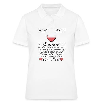 Danke Dankeschön an Immobilienmaklerin Maklerin - Frauen Polo Shirt - Weiß - Vorne - Ailine (174cm)