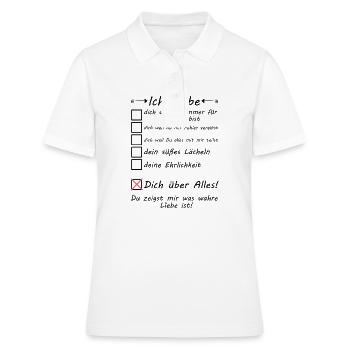 4 Monate zusammen Beziehung Monatstag Freundin - Frauen Polo Shirt - Weiß - Vorne - Ailine (174cm)