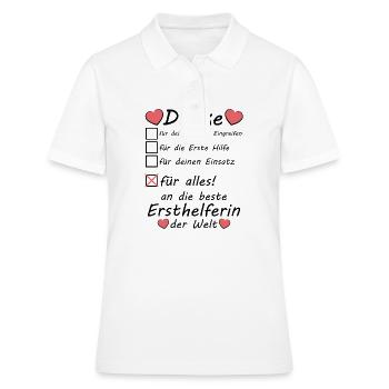 Beste Ersthelferin Danke Dankeschön sagen - Frauen Polo Shirt - Weiß - Vorne - Ailine (174cm)