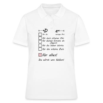 Jägerin zum Abschied Rente Danke Dankeschön - Frauen Polo Shirt - Weiß - Vorne - Ailine (174cm)