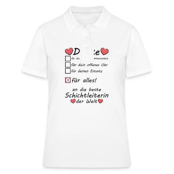 Beste Schichtleiterin Danke Sagen zum Abschied - Frauen Polo Shirt - Weiß - Vorne - Ailine (174cm)