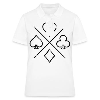 Symbole de poker - Polo Femme - blanc - Devant - Ailine (174cm)