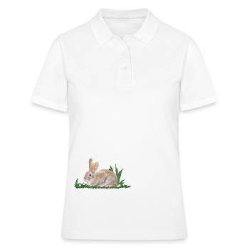 Lapin, lapin, printemps - Polo Femme - blanc - Devant - Ailine (174cm)