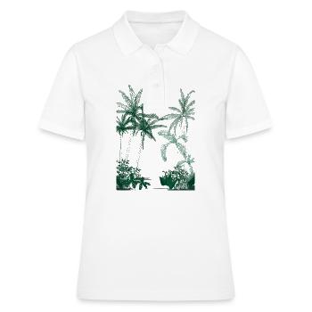 Foret tropical palmiers verts - Polo Femme - blanc - Devant - Ailine (174cm)