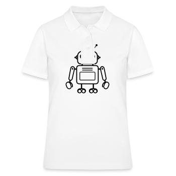Roboter - Frauen Polo Shirt - Weiß - Vorne - Ailine (174cm)
