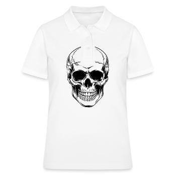 Tête de mort - Polo Femme - blanc - Devant - Ailine (174cm)
