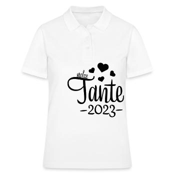 tante 2023 2f 09 - Frauen Polo Shirt - Weiß - Vorne - Ailine (174cm)