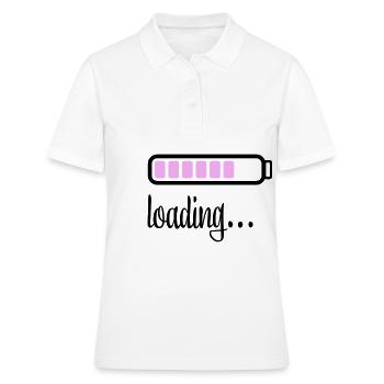 Akku Batterie loading - Frauen Polo Shirt - Weiß - Vorne - Ailine (174cm)