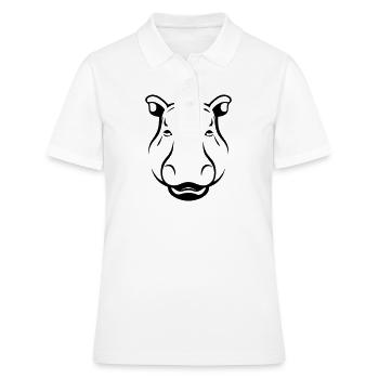 Nilpferd - Frauen Polo Shirt - Weiß - Vorne - Ailine (174cm)