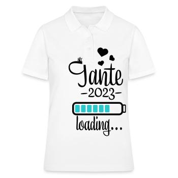 tante 2023 is loading - Frauen Polo Shirt - Weiß - Vorne - Ailine (174cm)