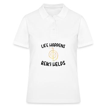 Idée cadeau Reiki | Reiki Maître Cristaux Reiki - Polo Femme - blanc - Devant - Ailine (174cm)