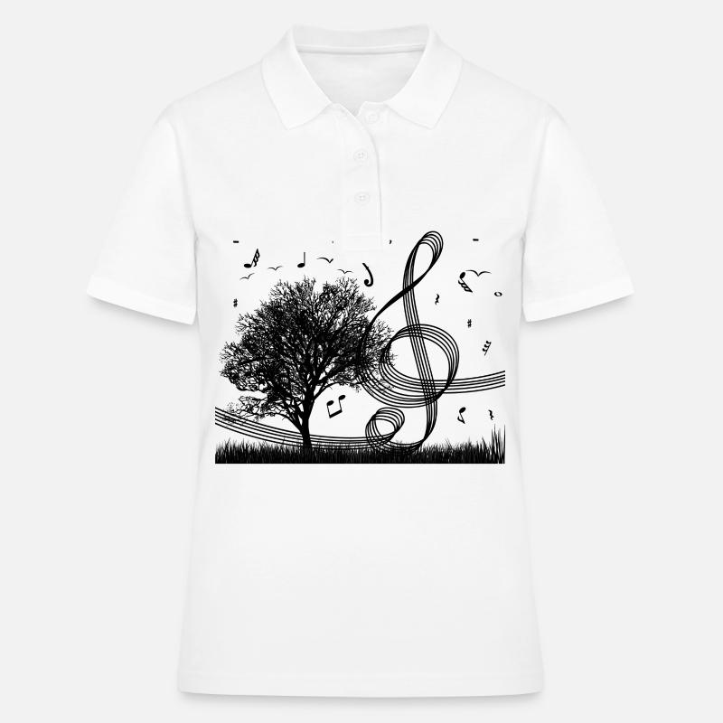 Clef clé de sol violon violon note - Polo Femme - blanc