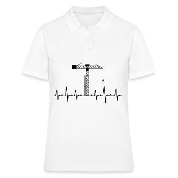 Kran Kräne Kranführer Baustelle Bagger Geschenk - Frauen Polo Shirt - Weiß - Vorne - Ailine (174cm)