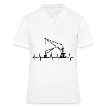 Kran Kräne Kranführer Baustelle Bagger Geschenk - Frauen Polo Shirt - Weiß - Vorne - Ailine (174cm)