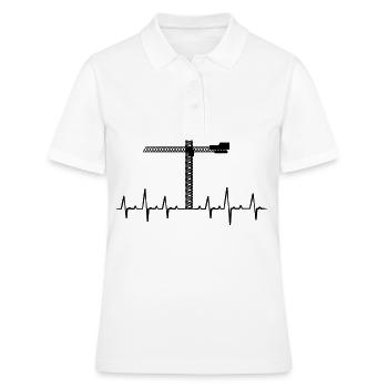 Kran Kräne Kranführer Baustelle Bagger Geschenk - Frauen Polo Shirt - Weiß - Vorne - Ailine (174cm)
