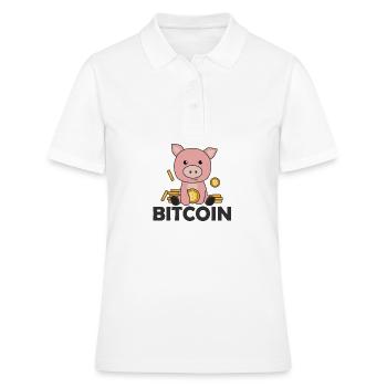 Tirelire Bitcoin Hodl Coins garder numérique - Polo Femme - blanc - Devant - Ailine (174cm)