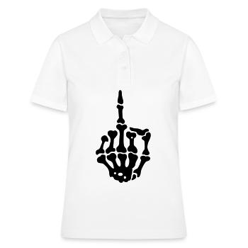 middlefinger Mittelfinger - Frauen Polo Shirt - Weiß - Vorne - Ailine (174cm)
