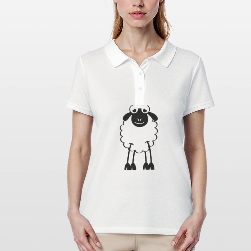Schafe, weiße oder schwarze Schafe. Träumen oder schlafen Frauen Polo Shirt