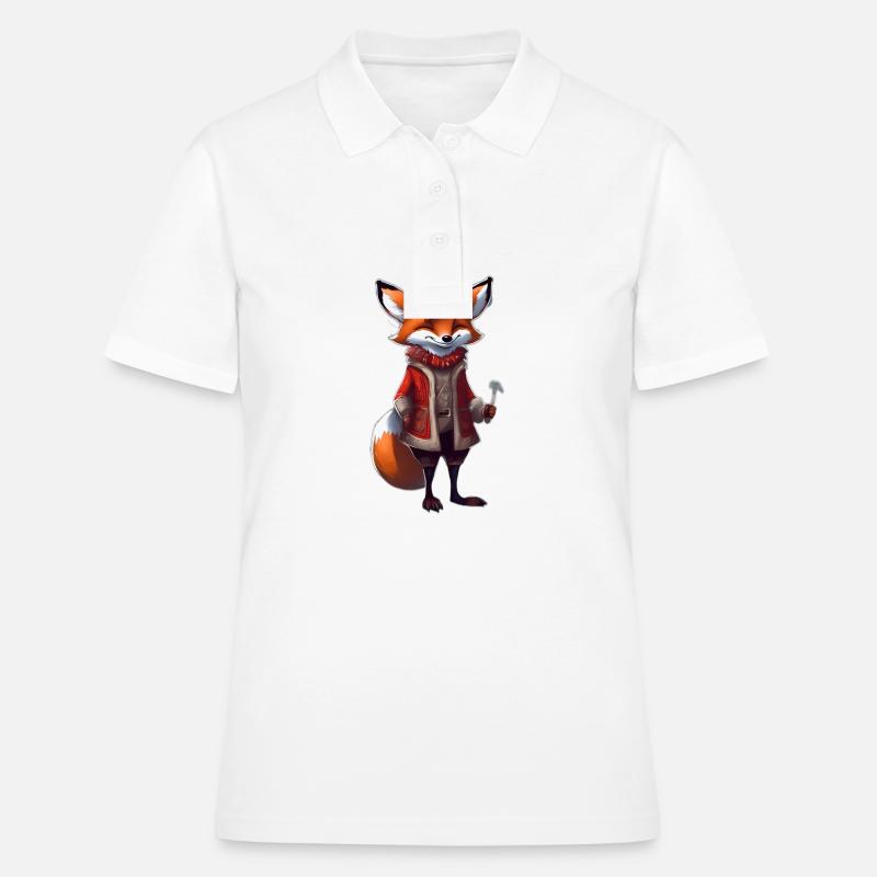 Christmas Festive Fox - Women's Polo Shirt - white