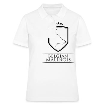 BELGIAN MALINOIS WAPPEN - Frauen Polo Shirt - Weiß - Vorne - Ailine (174cm)