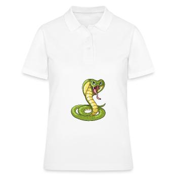 Agressif serpent Cobra Illustration - Polo Femme - blanc - Devant - Ailine (174cm)