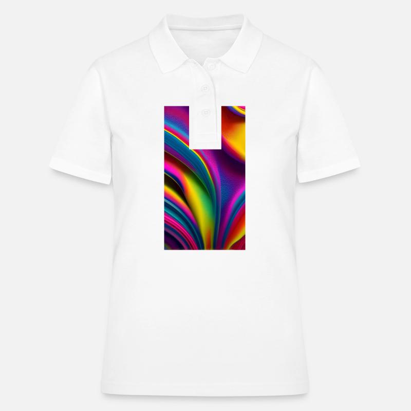 Explosion de couleurs de l’abstraction - Polo Femme - blanc