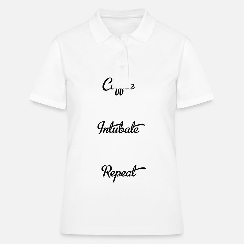 coffee intubate repeat - Polo Femme - blanc