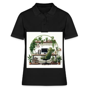 Bureau vert - Polo Femme - noir - Devant - Ailine (174cm)