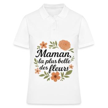 Mom, the most beautiful flower - Women's Polo Shirt - white - Front - Ailine (174cm)