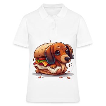 Chien de saucisse - Polo Femme - blanc - Devant - Ailine (174cm)