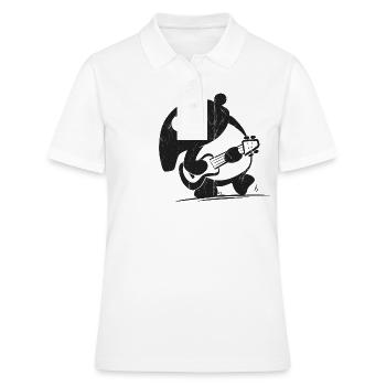 Tapir mit Ukulele musikalischer Schabrackentapir - Frauen Polo Shirt - Weiß - Vorne - Ailine (174cm)