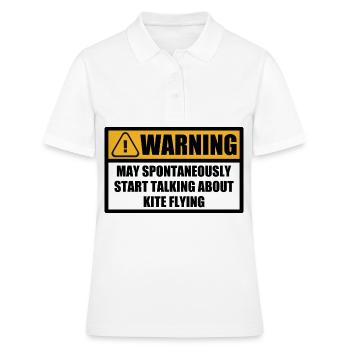 Drachensteigen Drachen Steigen Warnung Spruch - Frauen Polo Shirt - Weiß - Vorne - Ailine (174cm)