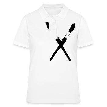 paint brushes - Women's Polo Shirt - white - Front - Ailine (174cm)