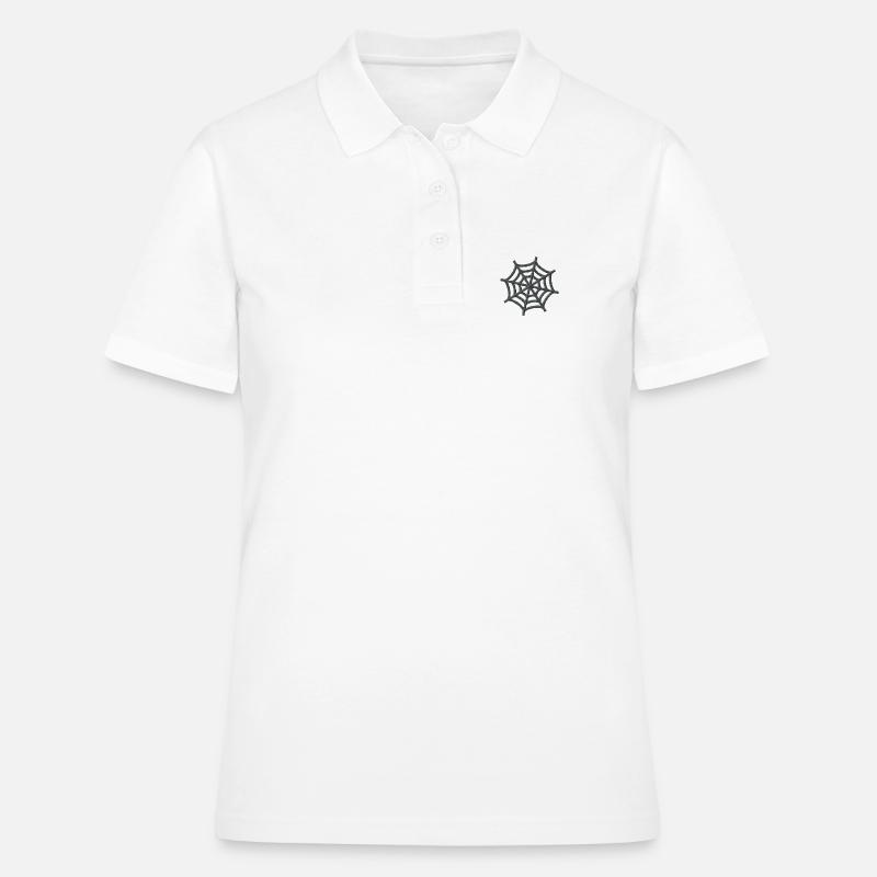 Embroidered spider web - Women's Polo Shirt - white