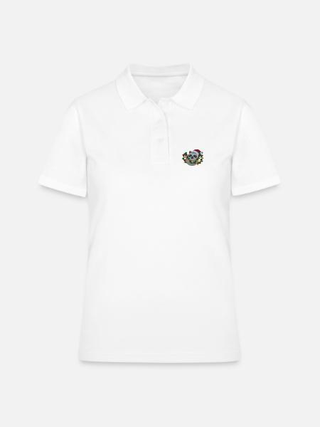 Raton laveur de Noël avec guirlandes lumineuses - Polo Femme - blanc