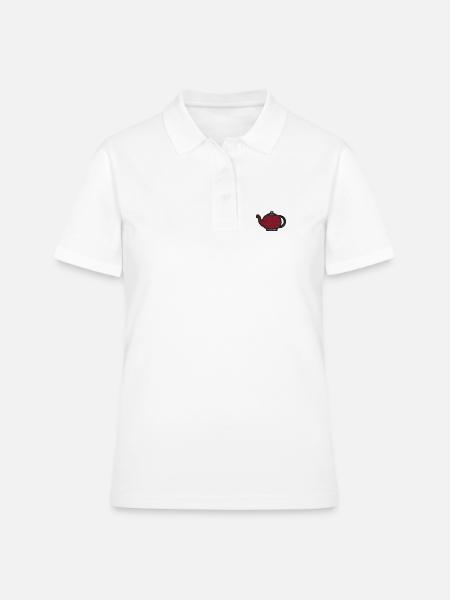Tea kettle embroidered - Women's Polo Shirt - white