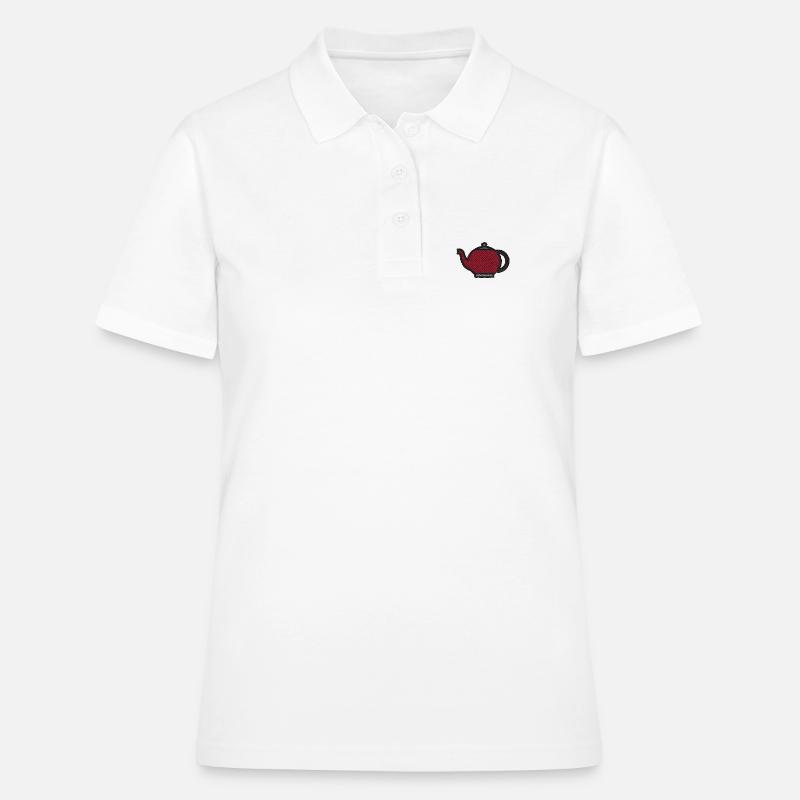 Tea kettle embroidered - Women's Polo Shirt - white