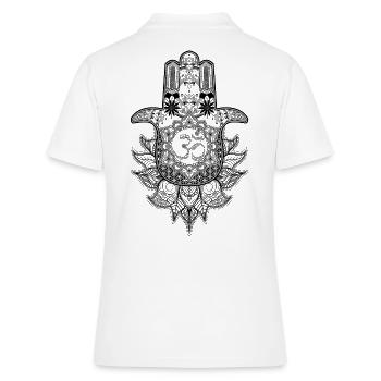 Hamsa Fatimas Hand Schmuck Tattoo Design - Frauen Polo Shirt - Weiß - Hinten - Ailine (174cm)