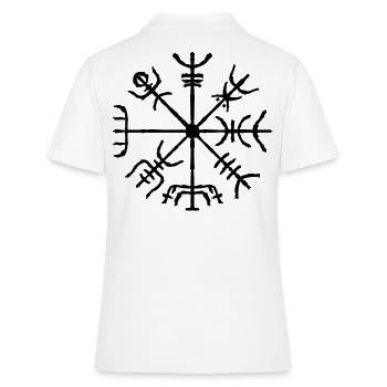 Wikinger Kompass Vegvisir Nordisches Zeichen - Frauen Polo Shirt - Weiß - Hinten - Ailine (174cm)