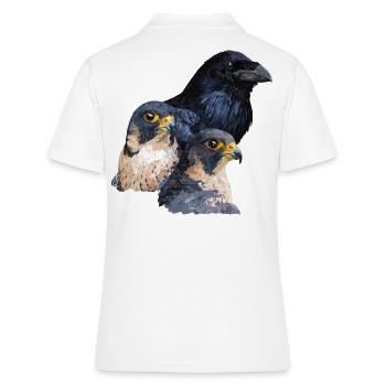 Corbeau et faucons - Polo Femme - blanc - Dos - Ailine (174cm)
