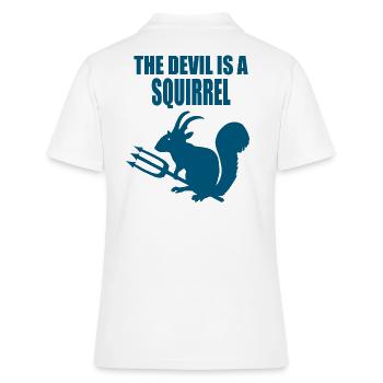 Le diable est un écureuil, Devil Squirrel - Polo Femme - blanc - Dos - Ailine (174cm)