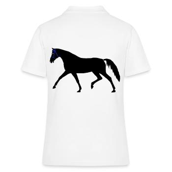 Pferd Rappe Hengst Reiterin Reiter Pferde Ross - Frauen Polo Shirt - Weiß - Hinten - Ailine (174cm)