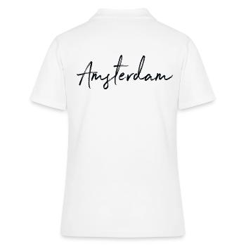 Amsterdam - Frauen Polo Shirt - Weiß - Hinten - Ailine (174cm)